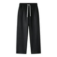 thumbnail image 1 of Dagugfen Plus Size Mens Pants Drawstring Elastic Waist Straight Leg Loose Comfy Lightfleece Work Casual Sports Pants Fall Winter, 1 of 3