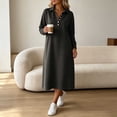 thumbnail image 6 of Sheghy Summer Dresses 2026 Autumn Winter Lapel Half Button Drop Shoulder Relaxed Fit Solid Shirt Dress Black S, 6 of 6