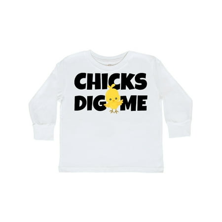 

Inktastic chicks dig me Gift Toddler Boy Girl Long Sleeve T-Shirt