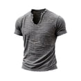 thumbnail image 2 of Men's Casual Linen T Shirts V Neck Short Sleeve Washed Shirts Raw Edges Tops Summer Beach Vacation Yoga Tops, M, 2 of 7