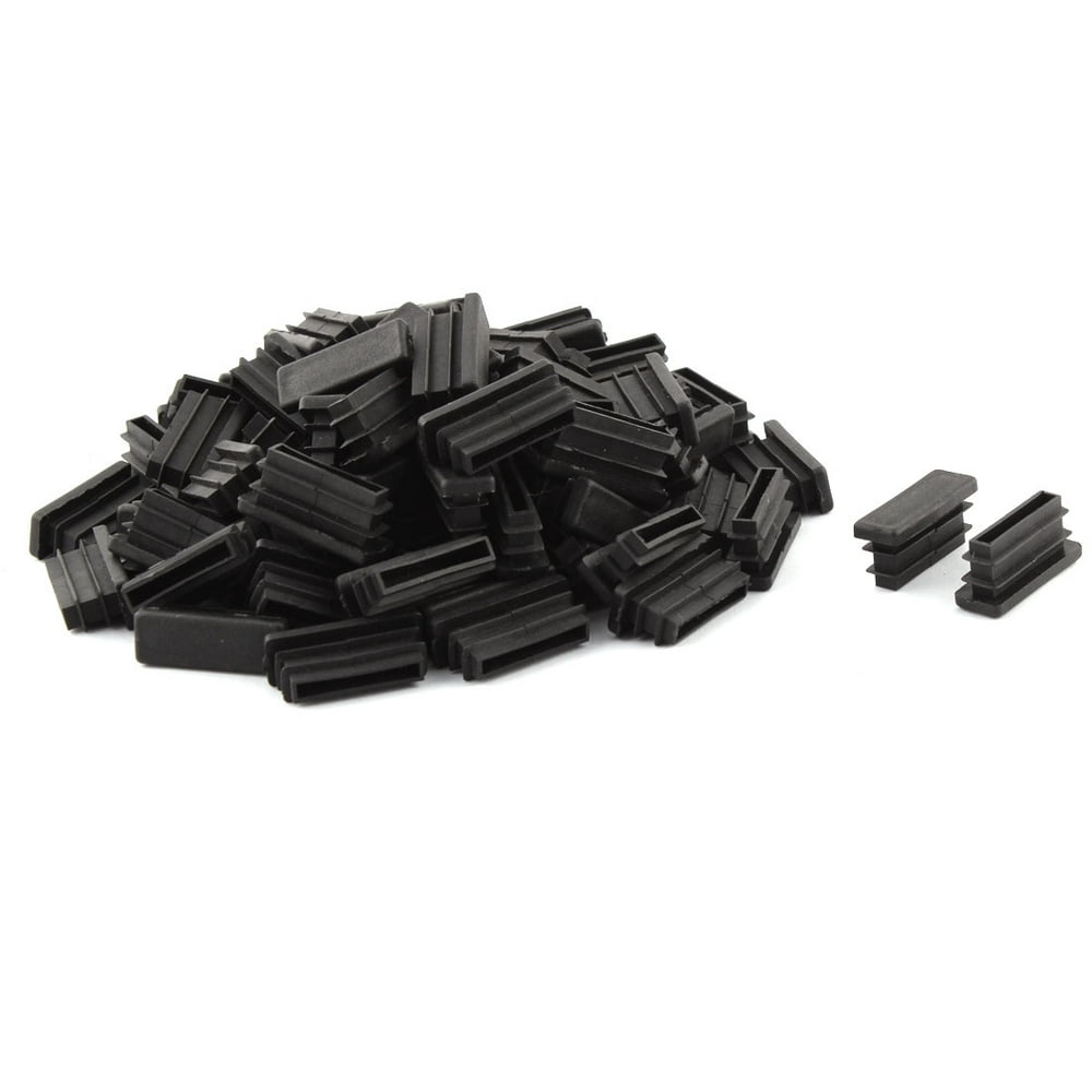 Home Office Plastic Rectangle Table Chair Leg Tube Insert Black 10 x