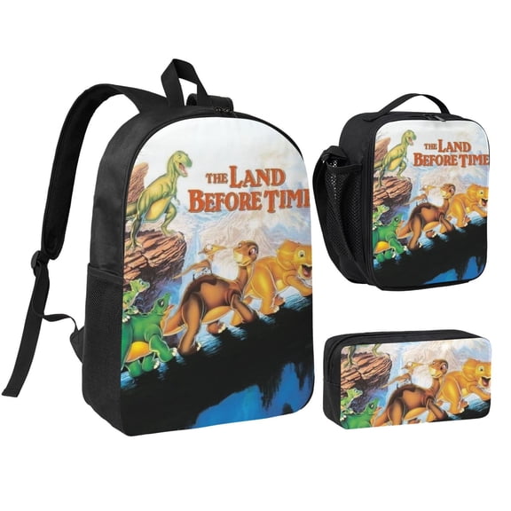 The Land Before Time Three piece backpack set young backpack combination backpack lunch bag pencil case