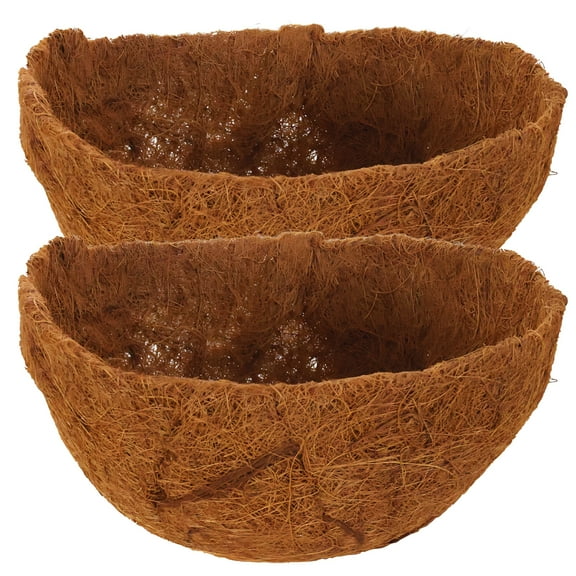 (2) Coconut Liner for Hanging Planters, 24x5.2 in. Half-Round Natural Fiber Liners DIY Garden Replacement Inserts Wall Troughs