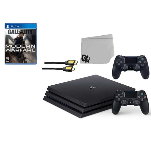 PlayStation 4 Pro 1TB Gaming Console Black 2 Controller Included with Call of Duty Modern Warfare BOLT AXTION Bundle Like New - Walmart.com