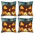 thumbnail image 2 of Halloween Throw Pillow Covers, Halloween Ghost Puzzle Pumpkin B Square Pillow Cases with Invisible Zipper for Halloween Decorations, Farmhouse Halloween Decor 18x18, 2 of 7