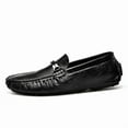thumbnail image 4 of Big Size Men's Casual Loafers Slip On Leather Shoes Comfortable Lightweight Driving Shoes Male Moccasins Classic Penny Loafer Flats Boat Shoes Outdoor Walking Shoes, 4 of 16