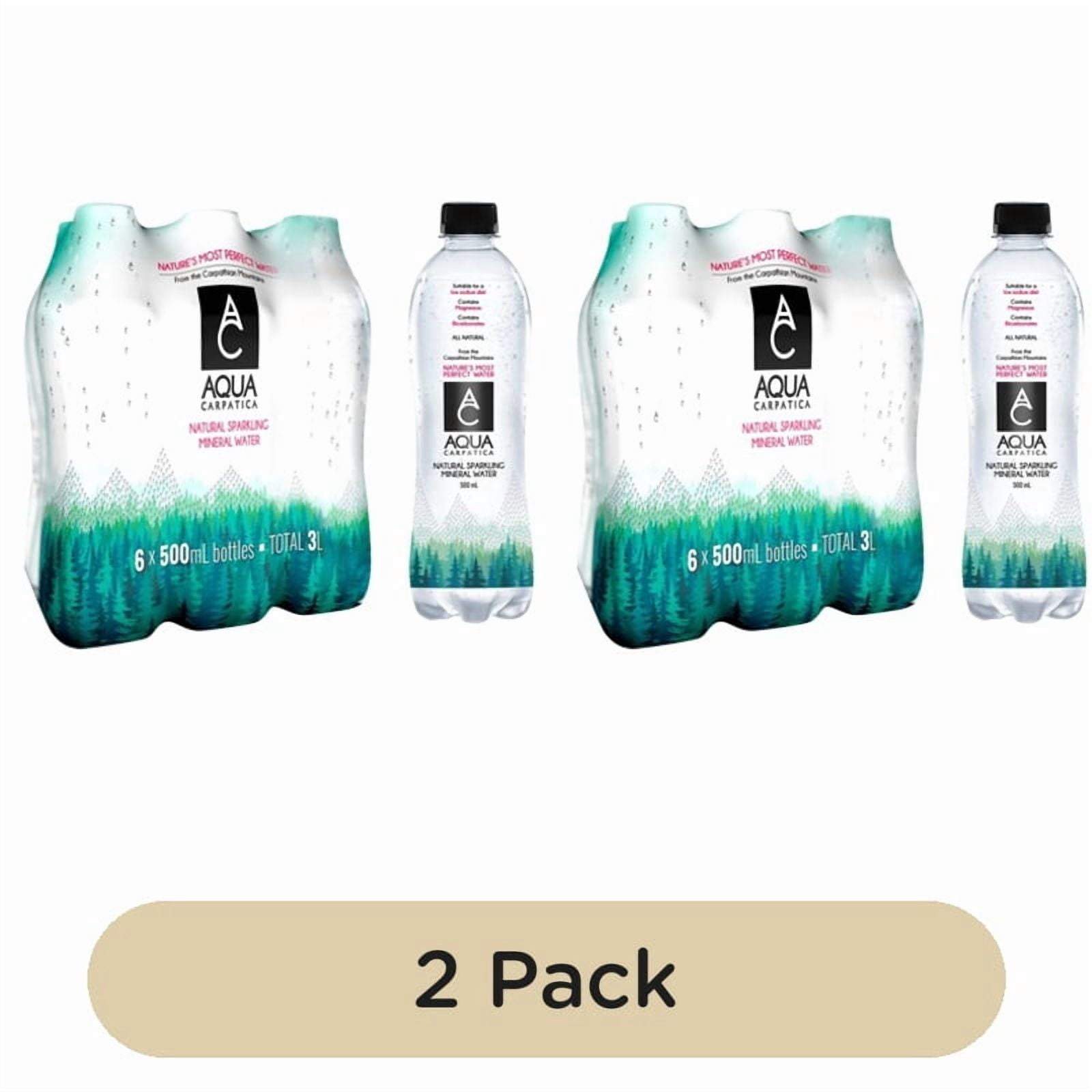 AQUA Carpatica Naturally Sparkling Natural Mineral Water Nitrates Free 6 x 500ml, British Import (Pack of 2)