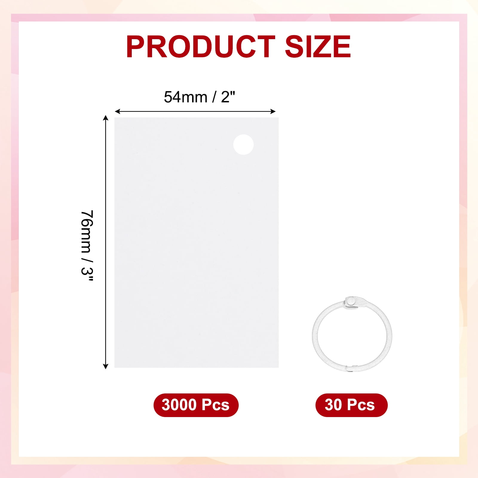 3"x2" Blank Paper Business Cards 3000 Pack Small Index Flash Cards Words Message Note Card Mini Paper Tags for DIY Craft Scrapbooking, White
