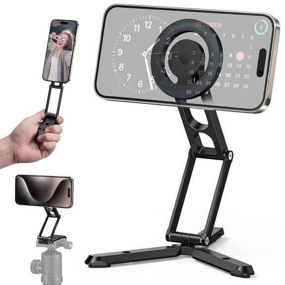 Magnetic Pocket Phone Tripod Foldable Compatible with Magsafe for iPhone 17/16/15/14 Plus Pro Max Series