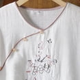 thumbnail image 6 of Tittly Womens Linen Tops Womens Oversized Button Down Shirts Linen Tunics for Women 3/4 Sleeve Linen Shirts For Women 2025 Cotton Summer Retro Boho Tops Vacation Blouse White, 6 of 6