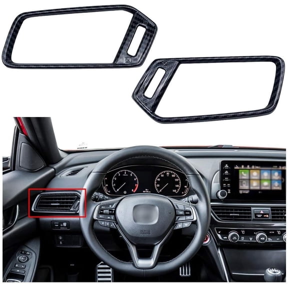 Xotic Tech AC Air Vent Outlet Cover Trim,Carbon Fiber Pattern, Compatible with Honda Accord 10th Gen 2018-2022