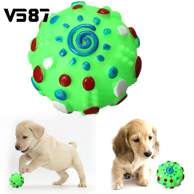 Pet Puppy Dog Training Playing Toy Chewing Colorful Rubber Round Ball ...