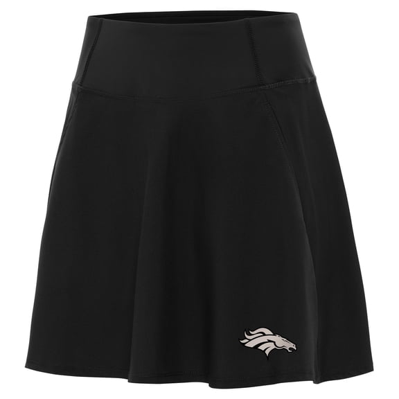Women's Antigua Black Denver Broncos  Brushed Carbon Chip Skort