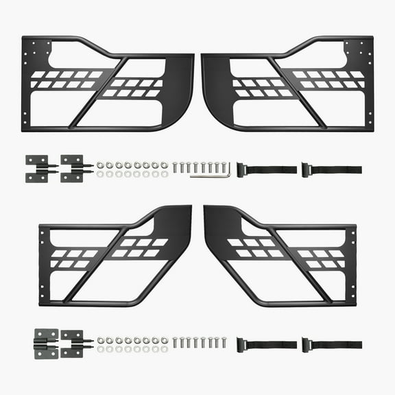 4Pcs Offroad Tube Door Half Door Guards for 2018-2025 Jeep Wrangler JL Gladiator