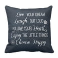 thumbnail image 1 of RYLABLUE Happy Life Rules Quotes Affirmations Pillowcase Pillow Cover 16x16 inches, 1 of 1