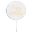 thumbnail image 2 of DIY Cake Tool Cupcake Topper Self-Assembly Birthday Board Planting Flags Round Cakes Card Baking Decor Clear Lines Wedding Round/White Gold, 2 of 7