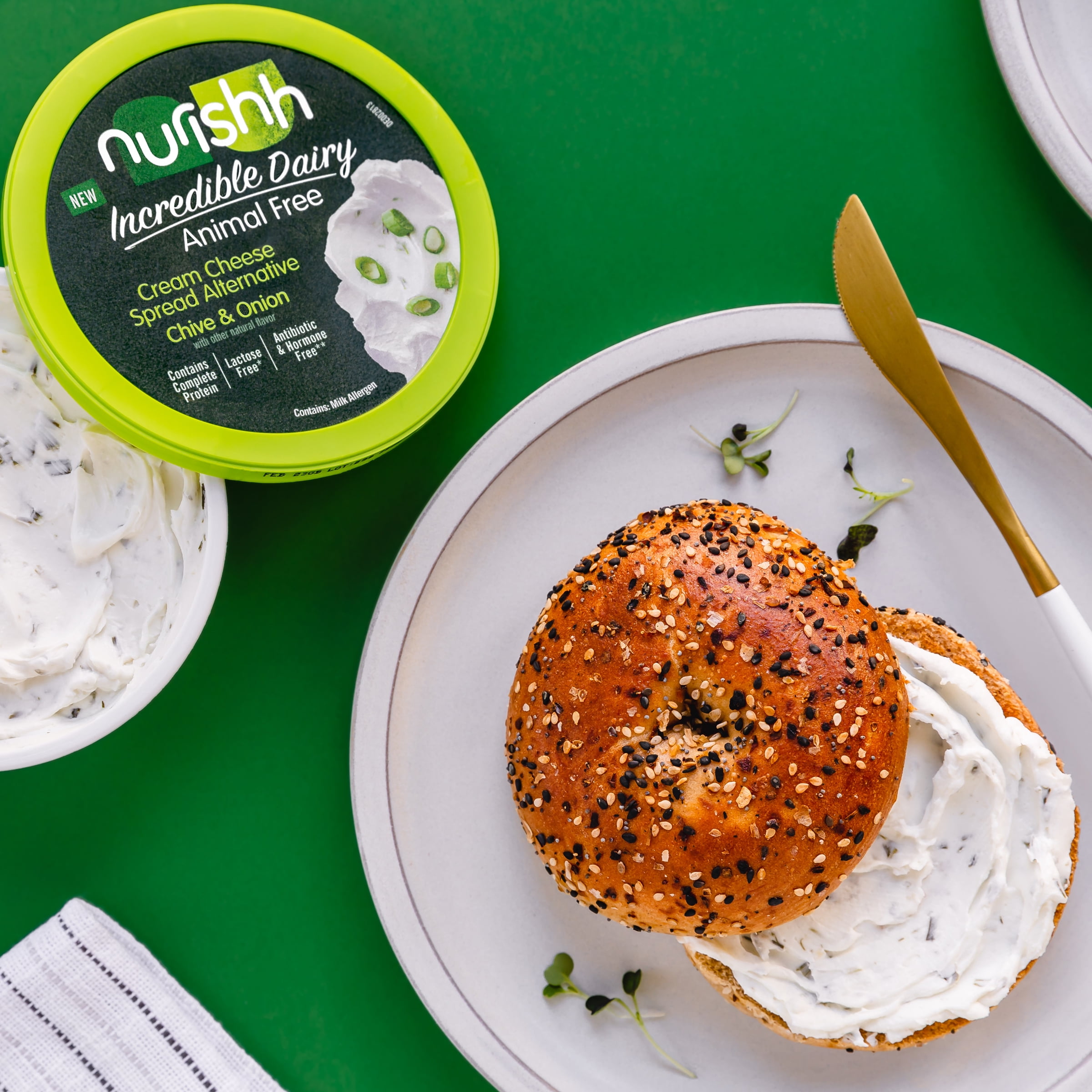 Nurishh Lactose Free Cream Cheese Alternative Spreadable Chive