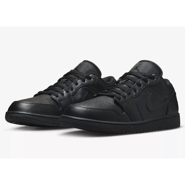 N I-K-E A i r-Jor-dan 1 Low Triple Black 553558-093 Men's Size New