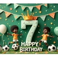 thumbnail image 3 of Colorful Design Happy 7th Birthday Banner Soccer Theme Kids Decoration Football Event Party Backdrop for Indoor Celebration Playground Photography, 3 of 7