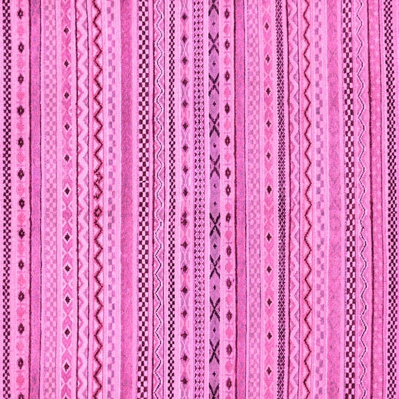 Ahgly Company Indoor Square Abstract Pink Modern Area Rugs, 5' Square