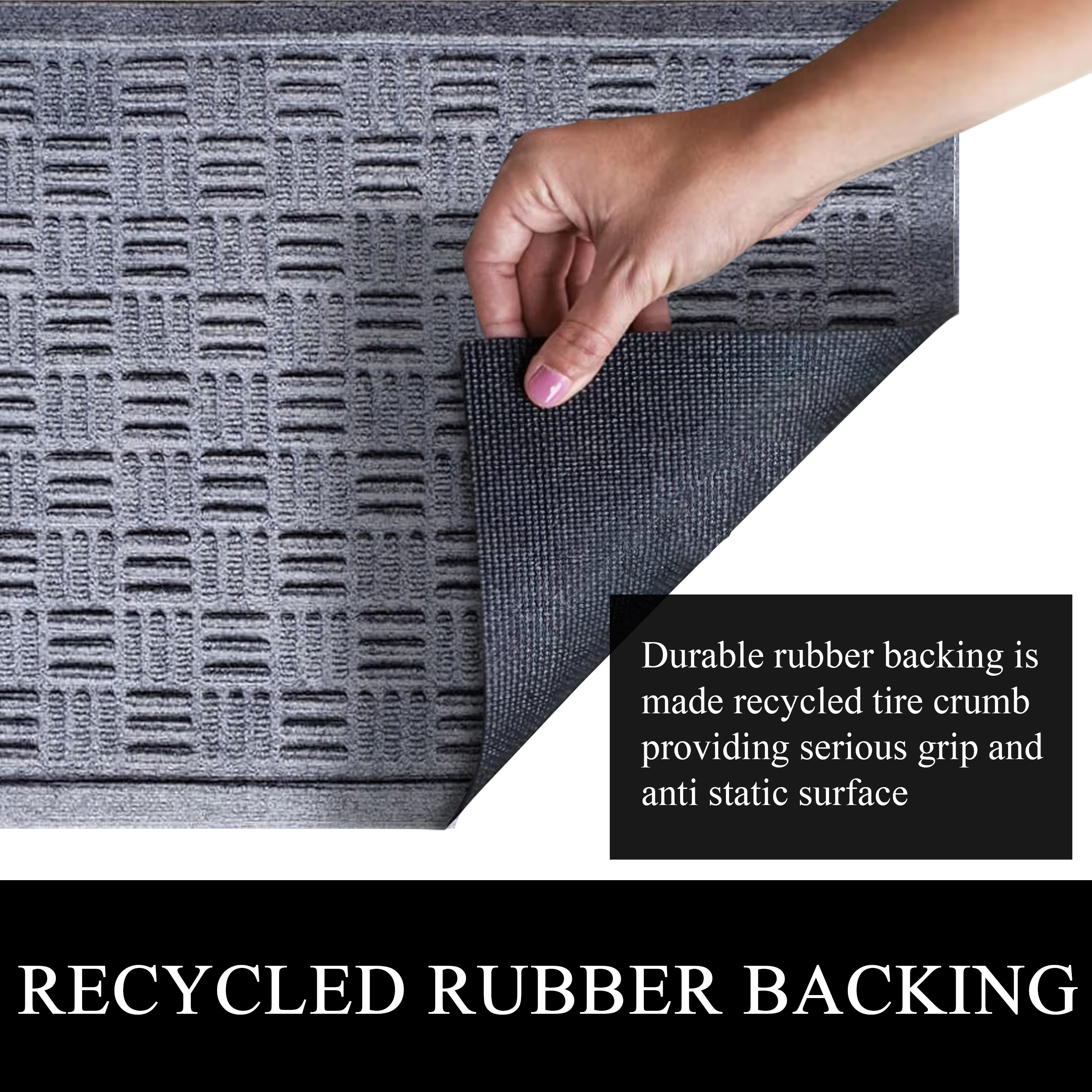 A1HC Indoor Outdoor Entrance Doormat - Durable Welcome Mat for Front and Back Doors, Non-Slip, Easy Clean, 24x36 inches, Dark Grey