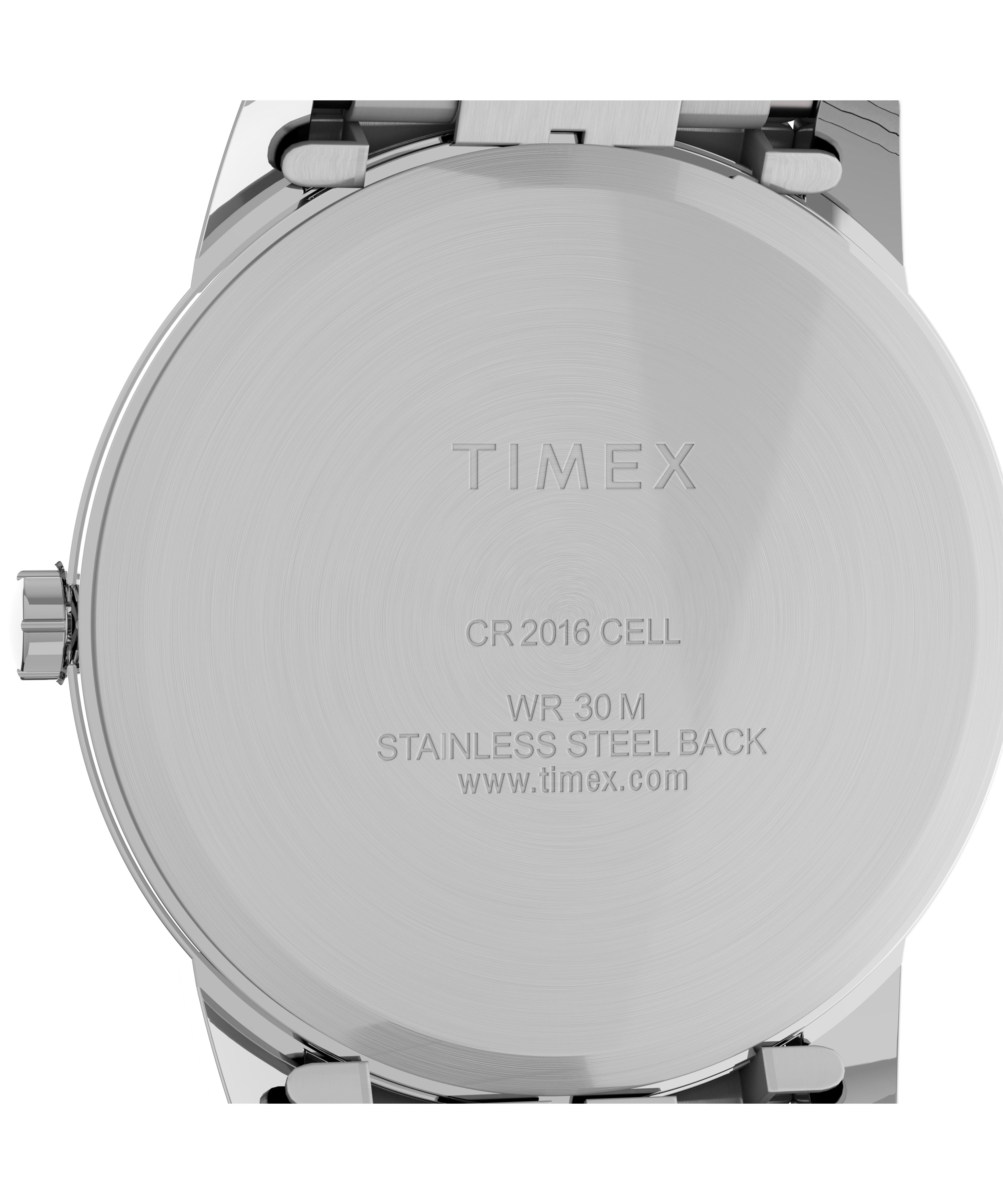 Timex Men's Silver-tone Expansion Band Wristwatch, Silver and Black