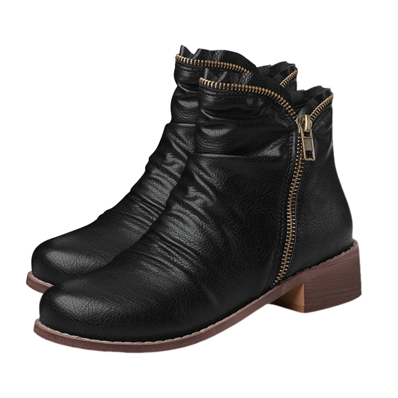 Drie Short Boots Womens Shoes Ankle Boots Retro Solid Color Low