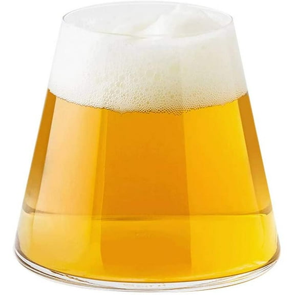 Summark 10 OZ Vintage Mount Fuji Beer Glass Whiskey Cocktails Wine Juice Drinking Glasses Transparent Crystal Water Cup