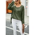 thumbnail image 2 of Contrast Half Button Down Sweater Green X-Large, 2 of 5