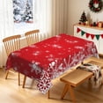 thumbnail image 5 of Nanqianyi Snowflake Christmas Red Tablecloth,Waterproof Stain Resistant Holiday Table Cover,52x70 Inch, 5 of 7