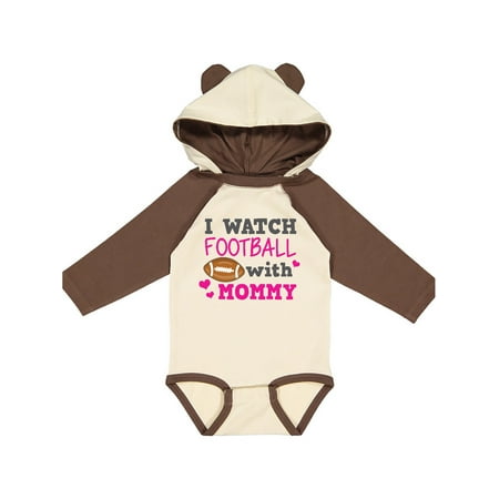 

Inktastic I Watch Football with My Mommy Gift Baby Girl Long Sleeve Bodysuit