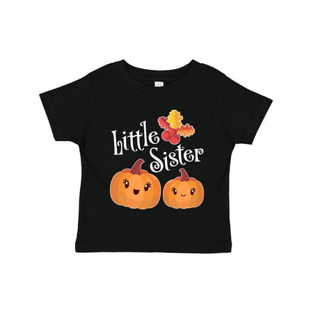 

Inktastic Little Sister Pumpkins with Fall Leaves Girls Toddler T-Shirt