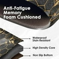 thumbnail image 3 of Marble Anti-Fatigue Kitchen Rug Set of 2 Black Gold Honeycomb Vintage Geometric Cushioned Kitchen Floor Standing Mat Waterproof Non-Slip Kitchen Mat and Rugs PVC Ergonomic Comfort Foam Rug, 3 of 6