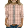 thumbnail image 2 of CCRFTGI Girls Clothes Size 8 Ropa Niña Crew Neck Tween Girls Shirt Floral Graphic 3/4 Sleeve Shirts Fall Tween Gifts 10-12 Girls Trendy Vermilion 15-16 Years, 2 of 5