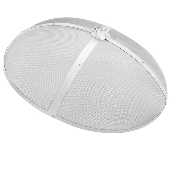 30" Round Fire Pit Spark Screen, Heavy Duty Steel Mesh Cover with Ring Handle - Outdoor Fire Pit Lid for Patio, Backyard, Camping (Black)