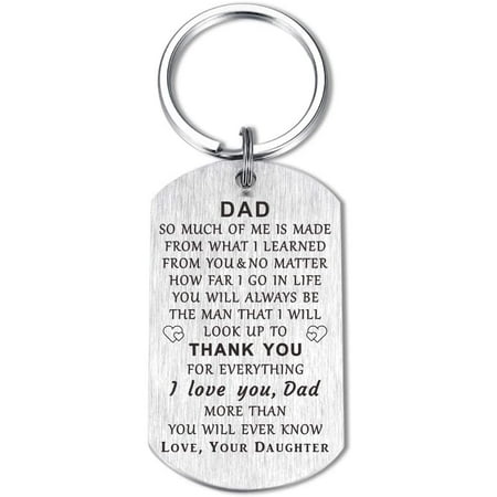 Mom Dad Keychain Gifts from Son Daughter I Love You Alway Thank 