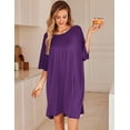 thumbnail image 4 of Ekouaer Plus Size Nightgowns for Women Oversized Sleep Shirt Short Sleeve Nightshirt T-Shirt Dress Sleepwear, 4 of 6