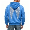 thumbnail image 5 of felwors Women's Sequin Angel Wing Graphic Oversized Pullover Hoodie Fleece Sparkly Sweatshirt Sky Blue for Size XXXL, 5 of 7