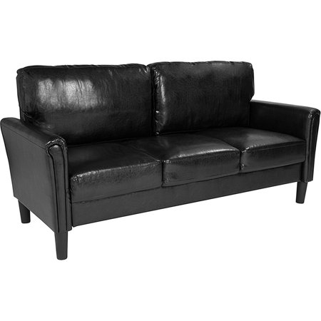 Bsd National Supplies Harrison Modern Black Leather Sofa Walmart Com