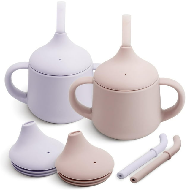 Sippy Cups Moonkie Silicone, primera etapa, 120 ml, paquete de 2 unidades para niños
