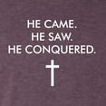 thumbnail image 6 of Wild Bobby, He Came He Saw He Conquered Inspirational/Christian Men Premium Tri Blend Tee, Vintage Purple, XX-Large, 6 of 6