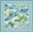Blue Green Tropical Beach, variant on Boho Orange Sunshine Floral Mahjong Mat 31.5 x 31.5 Inch, Mid Century Modern Sun Non-Slip Noise Reduction Gaming Mat for Dominoes Poker Card Board and Tile Games