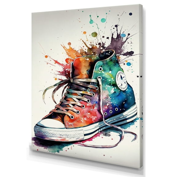 Designart Multicolor Sneaker Shoe III Canvas Wall Art