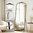 thumbnail image 3 of Antique Vintage Gold Baroque Full Length Floor Mirror, 71"x30" Ornate Full Body Mirror in REINFORCED GLASS, Free Standing, Wall-mounted and Leaning Against the Wall, for Bedroom, Living Room, 3 of 7