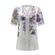 thumbnail image 2 of ICHUANYI Clearance Women Fashion Summer Sexy Fold Printed Regular Women Short Sleeves V Neck Button(Purple, XL) ICHUANYI WER2023080803002, 2 of 4