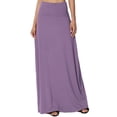 thumbnail image 1 of Jupe Longue Maxi Décontractée en Jersey Drapé pour Femmes Taille Pliable, 1 of 7