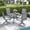 Gray Table- Gray Chairs, variant on VOXBIN Patio Dining Set for 4 - 37.8" Outdoor Square Table and Swivel Chairs, Grey Tabletop and Fabric