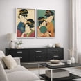 thumbnail image 3 of Framed Canvas Print Japanese Women Portrait Wall Art Set of 2 Japandi Decorative for Living Room Bedroom - 16"x24"x2 WHITE, 3 of 8