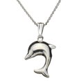 thumbnail image 2 of Sterling Silver Large Dolphin Pendant Cable Chain Necklace Italy, 16", 2 of 4