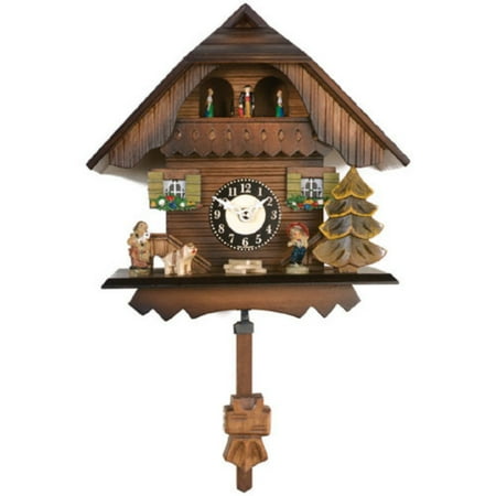 Cuckoo Clock 1 Day Chalet - 7 Inch Black Forest Chalet Cuckoo Clock
